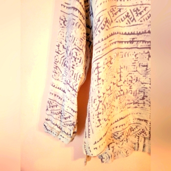 4/$20 Bombay Paisley Boho Button Down Breezy East-Indian-Inspired Top, Tassel, S - Picture 6 of 13